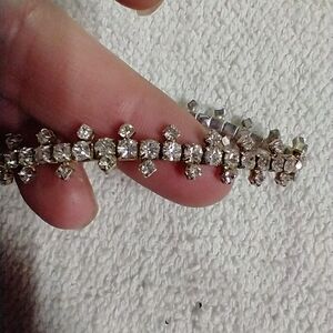 Silvertone rhinestone vintage bracelet